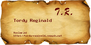 Tordy Reginald névjegykártya
